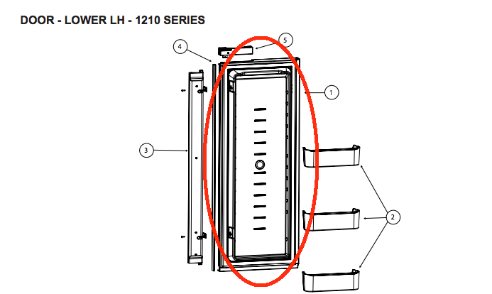 Is part number 634071 the complete door? The bottom of my door is failing at the lower hing area.